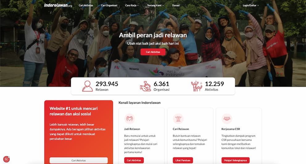 Website Indorelawan.org
