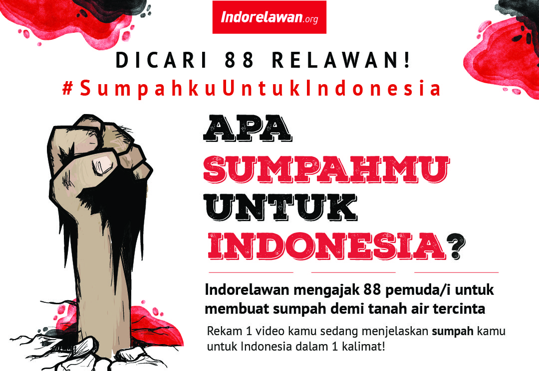 88 Relawan untuk 88 Tahun Sumpah Pemuda #SumpahkuUntukIndonesia
