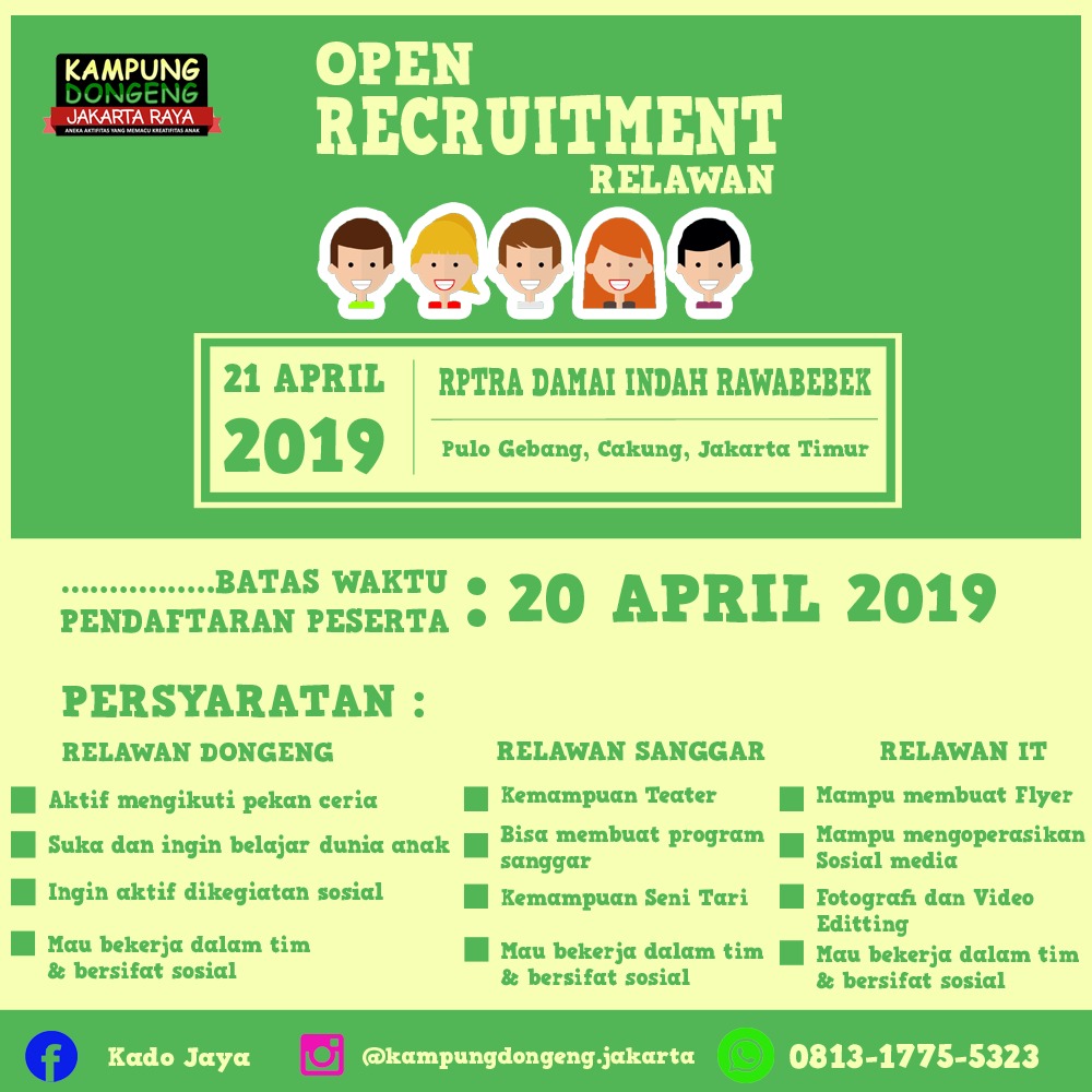 OPEN RECRUITMEN RELAWAN KADO JAYA