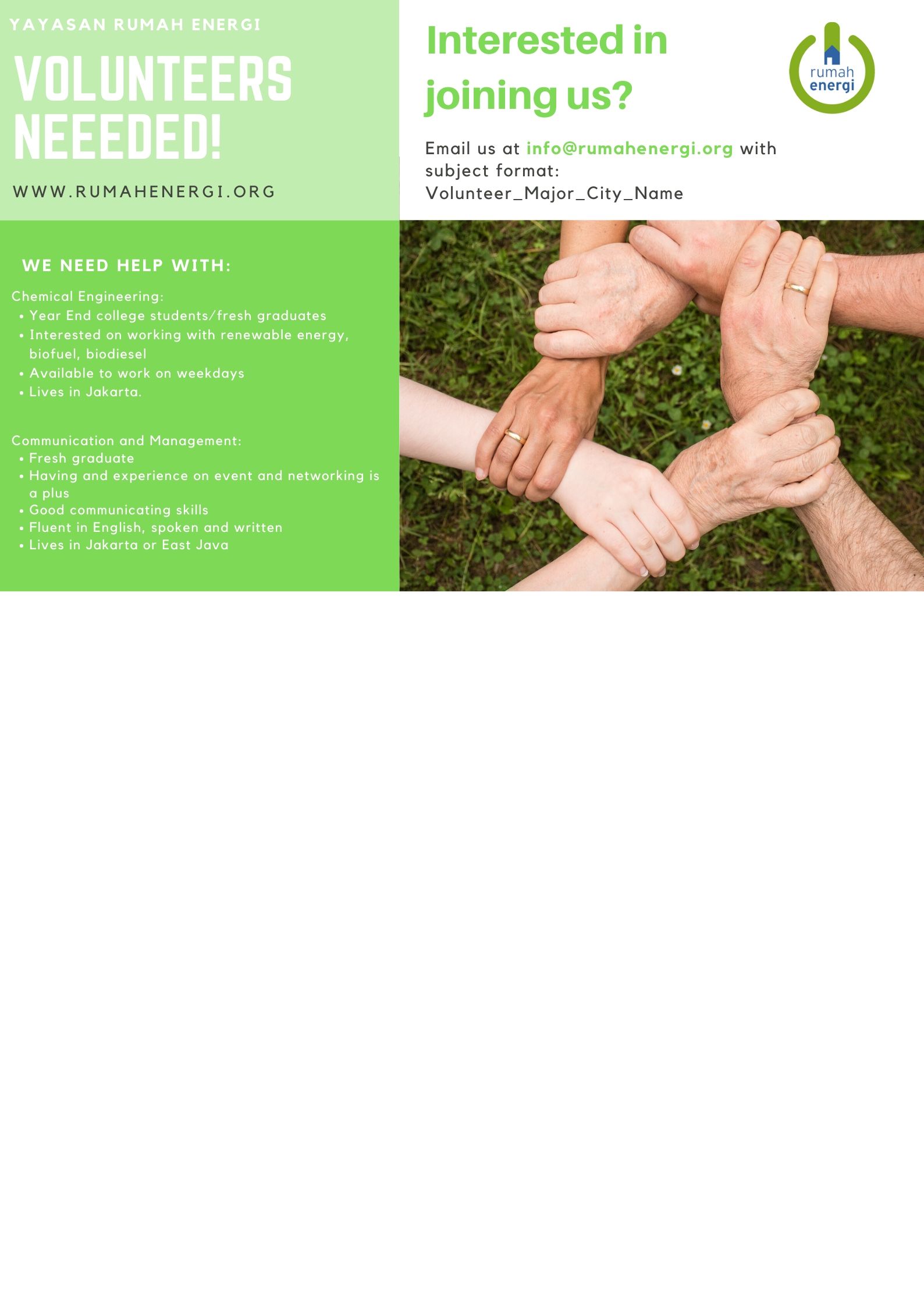 YRE VOLUNTEER PROGRAM