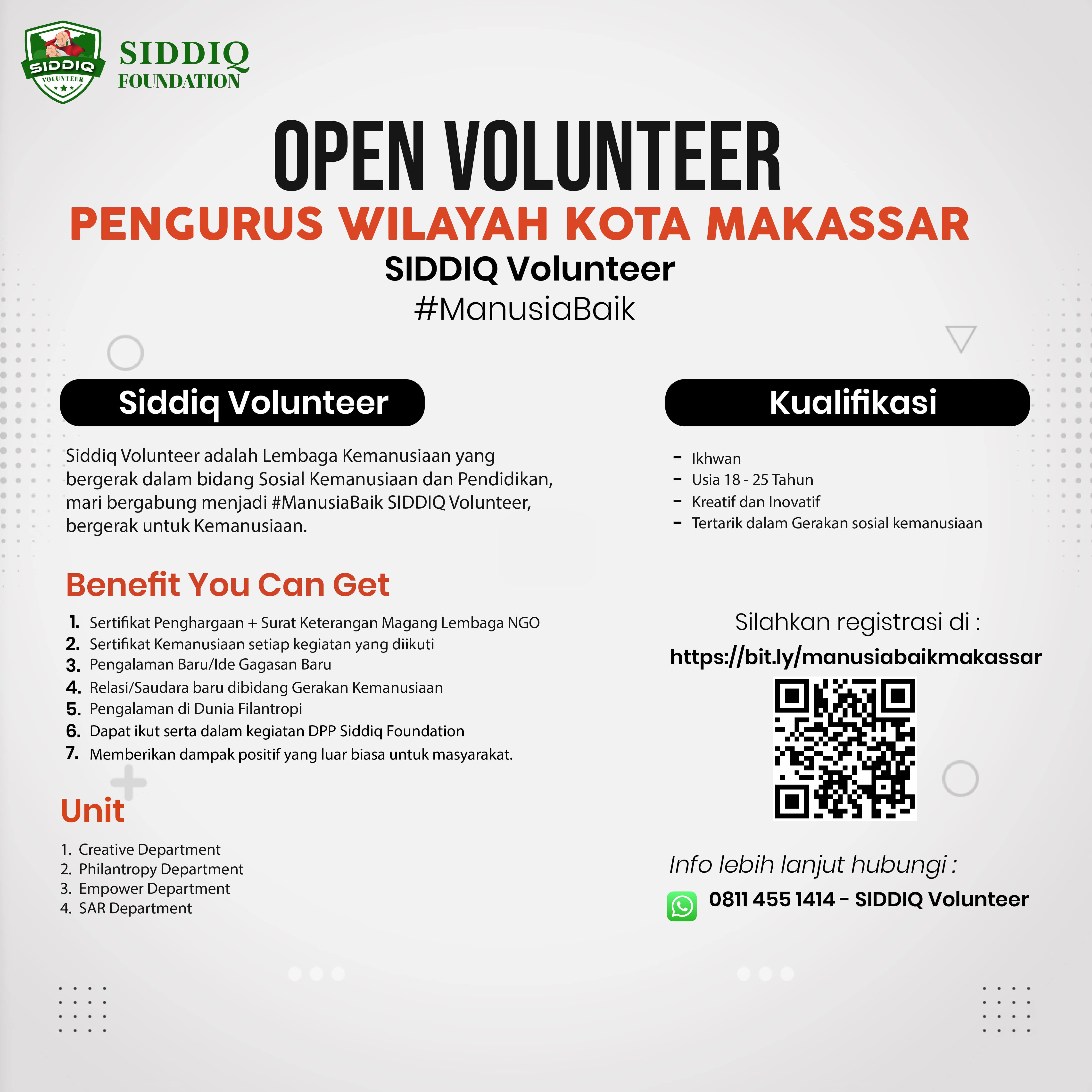 OPEN VOLUNTEER PENGURUS WILAYAH KOTA MAKASSAR