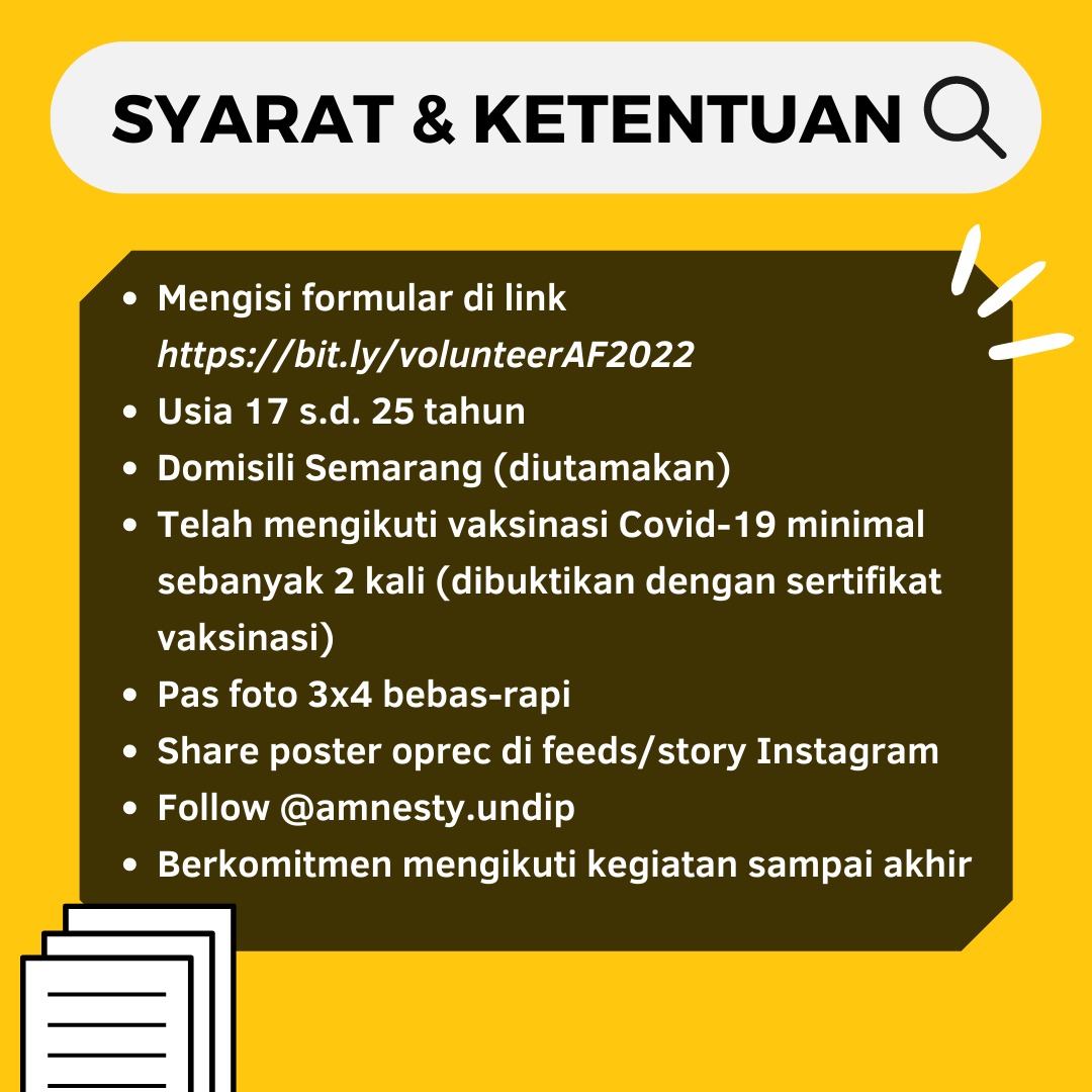 Galeri aktivitas VOLUNTEER ACTIVIST FAIR 2022 BY AMNESTY UNDIP ke-5