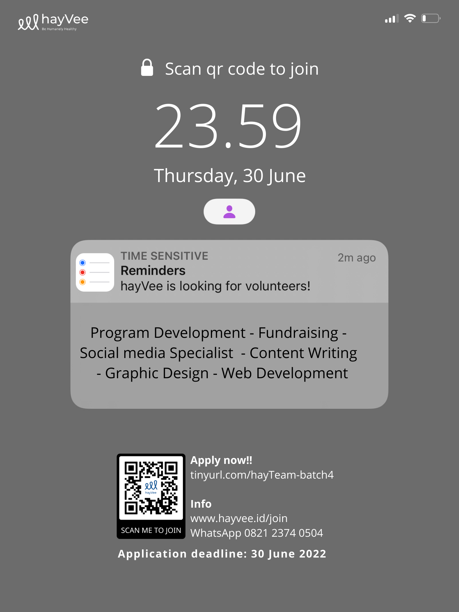 Rekruitmen Volunteer hayVee