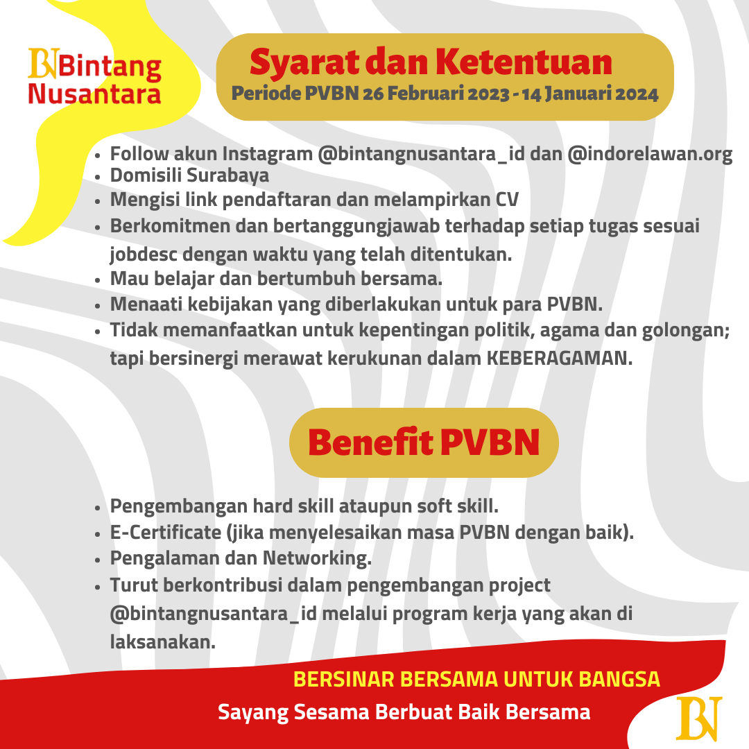 Galeri aktivitas Oprec Project Volunteer 2023 Bintang Nusantara ke-3