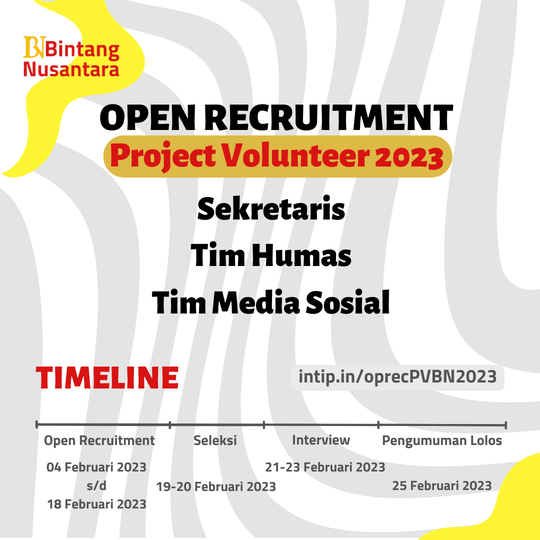 Oprec Project Volunteer 2023 Bintang Nusantara