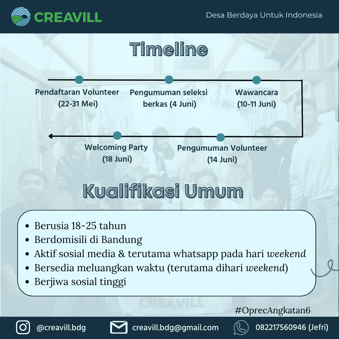 Galeri aktivitas Open Recruitment Creavill Bandung Angkatan 6 ke-3