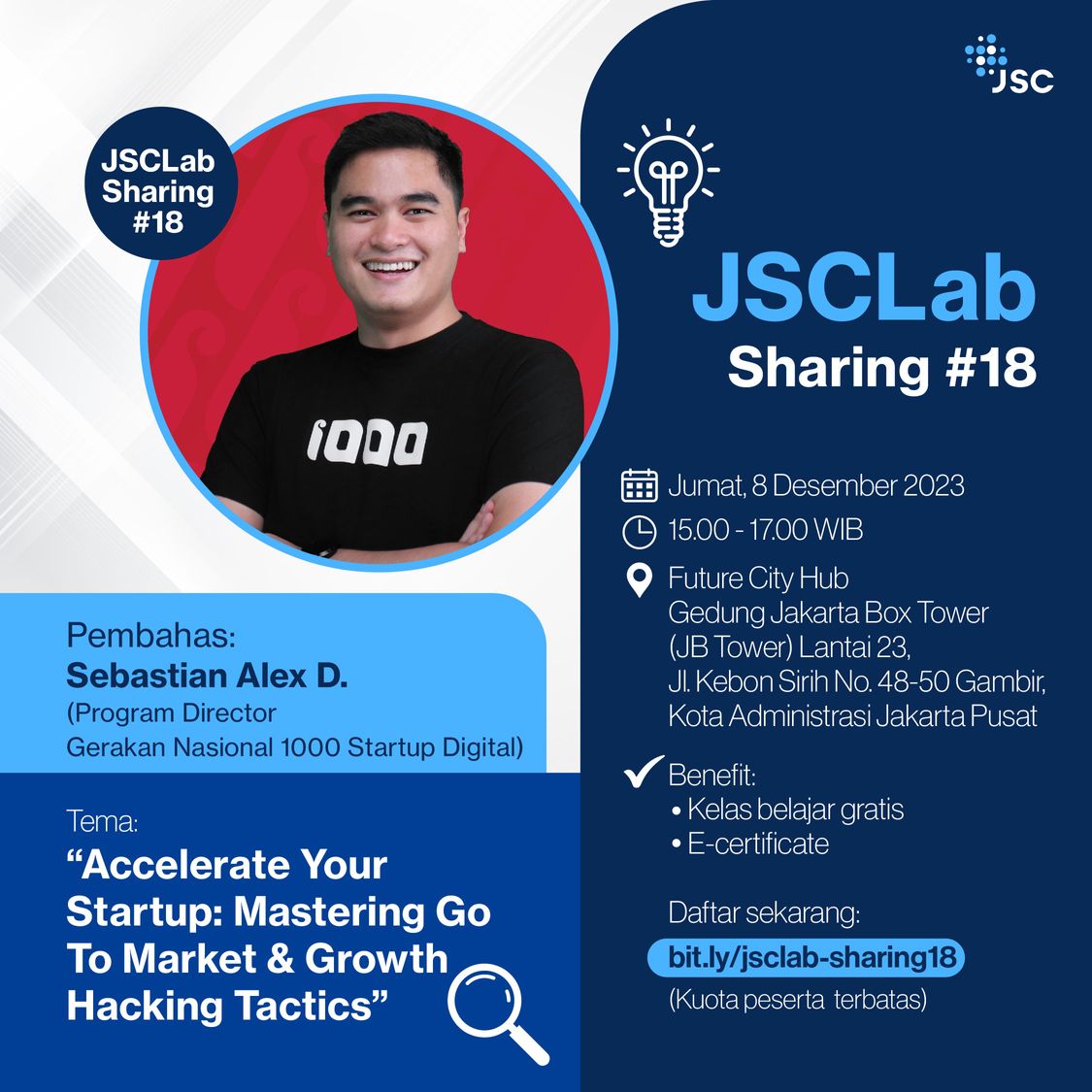 Kelas Bareng Pakar JSC Lab Sharing #18