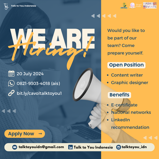Open Recruitment Anggota Volunteer Komunitas