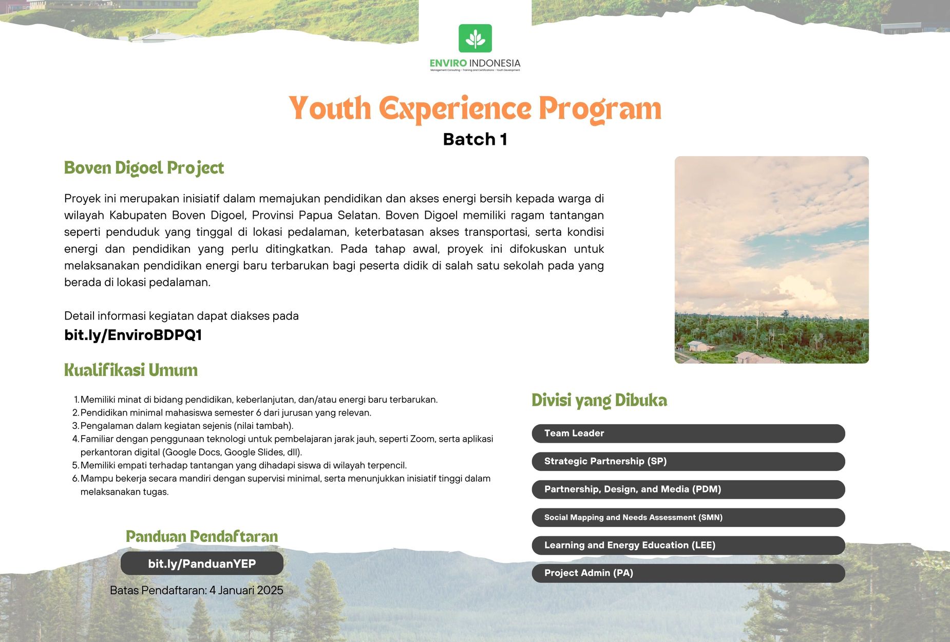 Galeri aktivitas Youth Experience Program Batch 1 ke-4