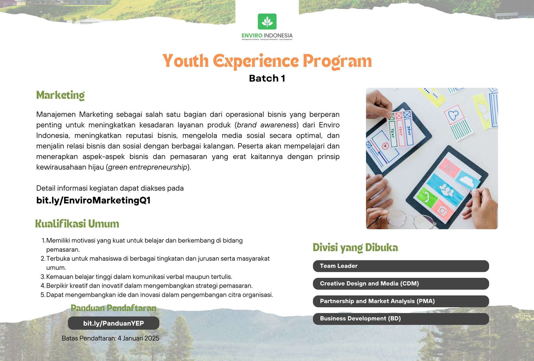 Galeri aktivitas Youth Experience Program Batch 1 ke-5