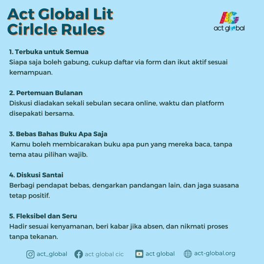 Galeri aktivitas Join Act Global Lit Circle (Klub Buku Online) ke-7