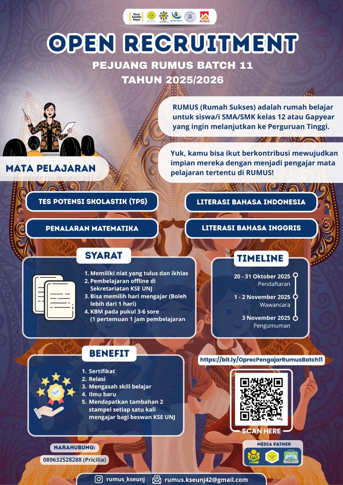 Galeri aktivitas Pendaftaran Pengajar Rumus (Rumah Sukses) Batch 11 ke-2