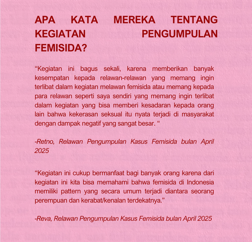 Galeri aktivitas Pengumpulan Kasus Femisida Juli 2025 ke-2