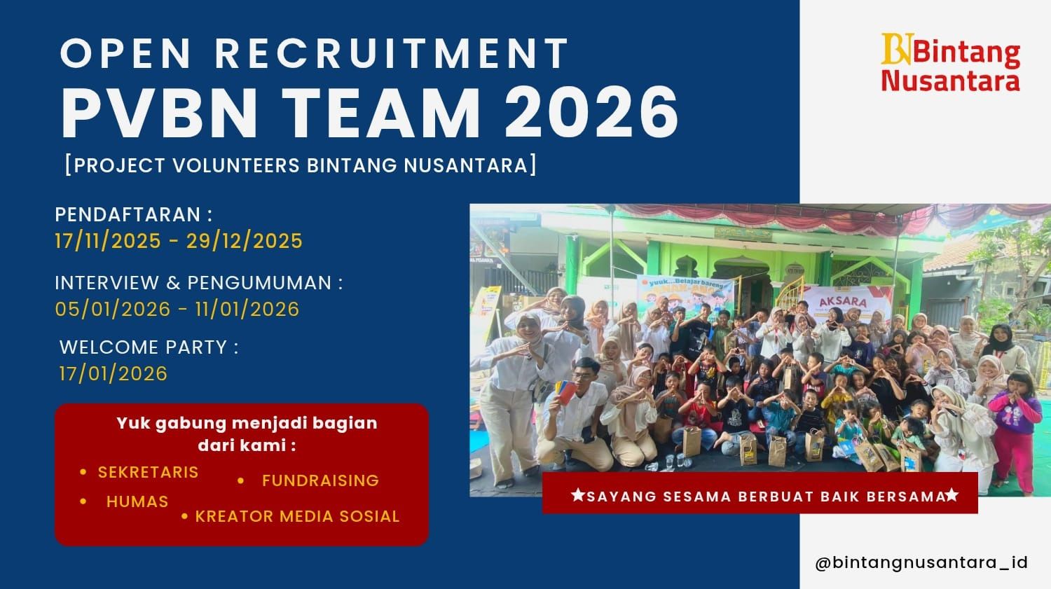 OPEN RECRUITMENT PVBN 2026