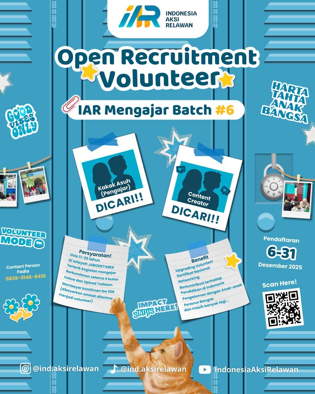 Galeri aktivitas OPEN RECRUITMENT VOLUNTEER IAR MENGAJAR BATCH 6.0 ke-2