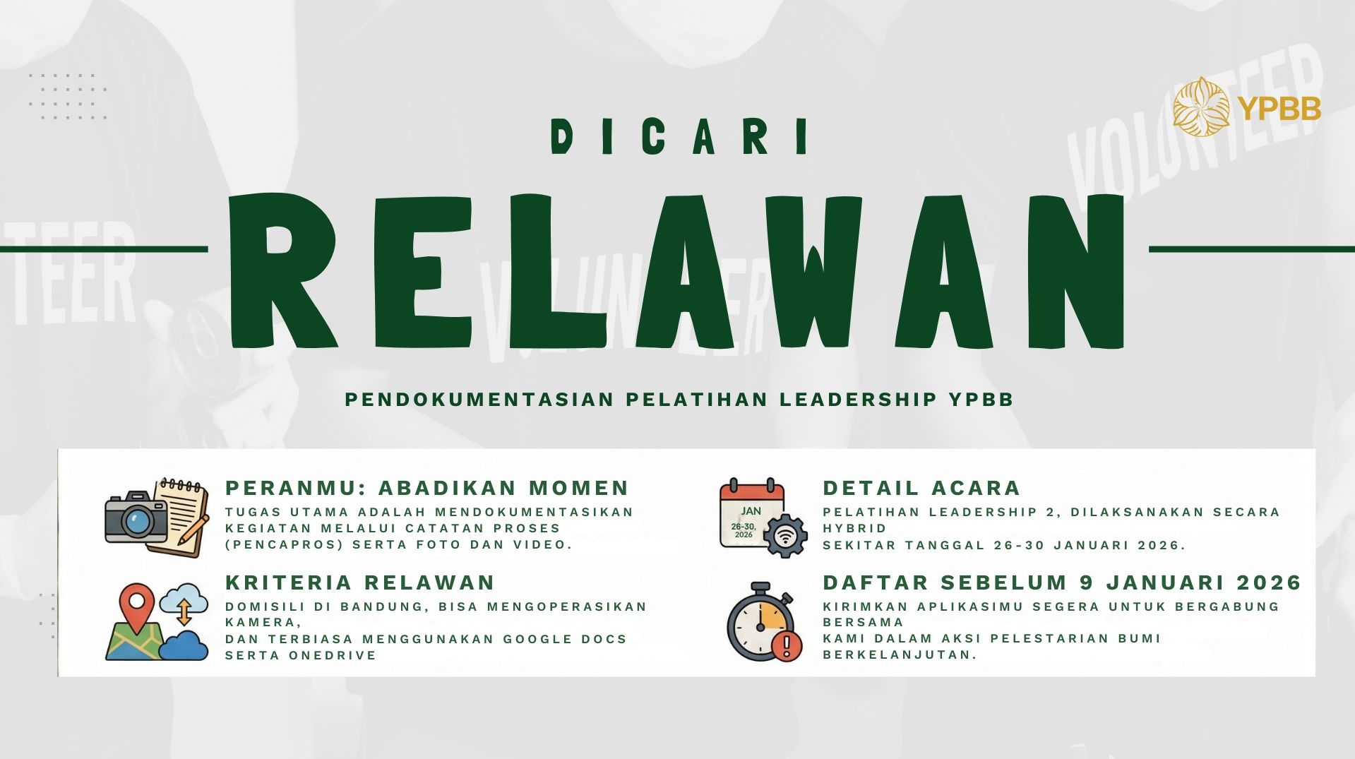 Jadi Relawan Pelatihan Leadership YPBB!