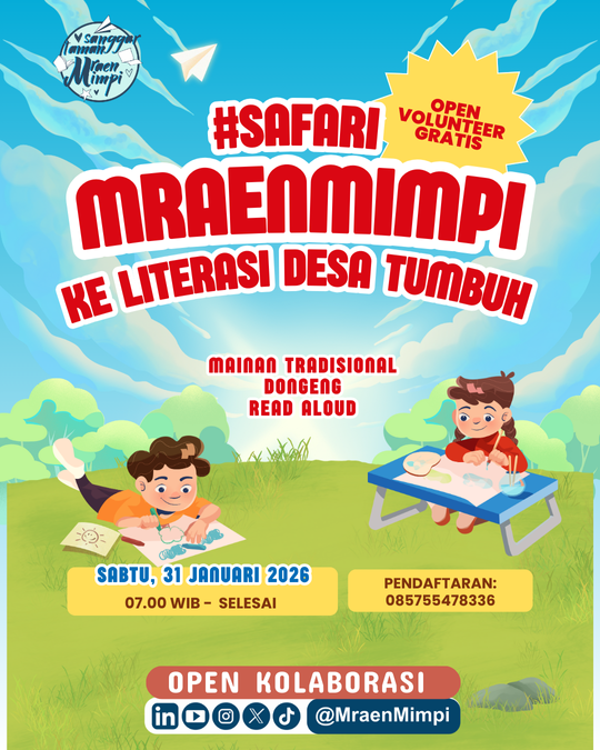 Galeri aktivitas #SAFARIMRAENMIMPI KE LITERASI DESA TUMBUH ke-3