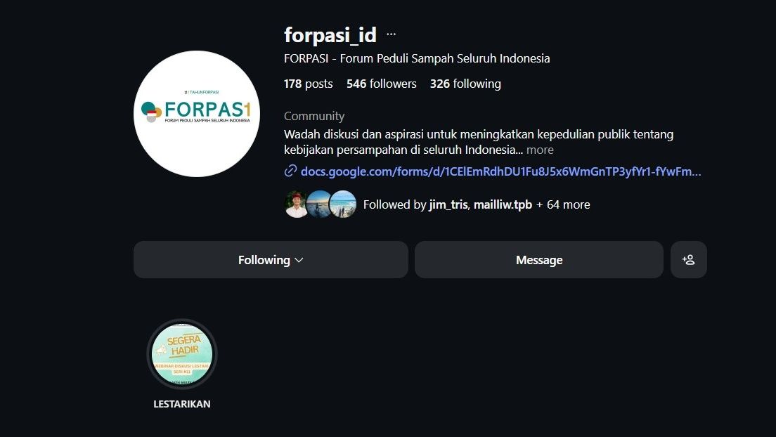 Relawan Pengembangan Sosial Media FORPASI