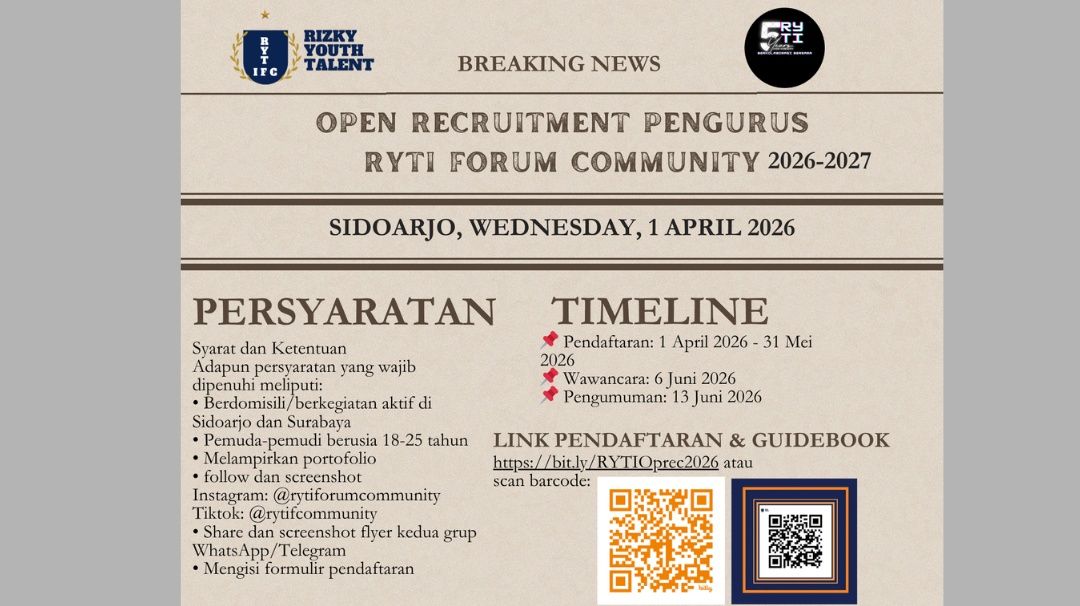 Open Recruitment Pengurus RYTI 2026-27