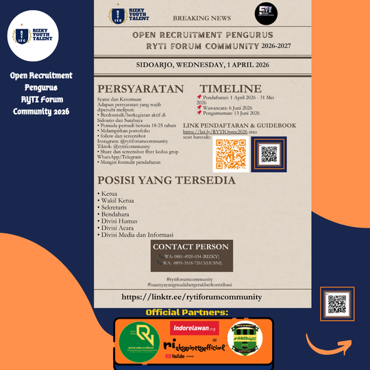 Galeri aktivitas Open Recruitment Pengurus RYTI 2026-27 ke-3