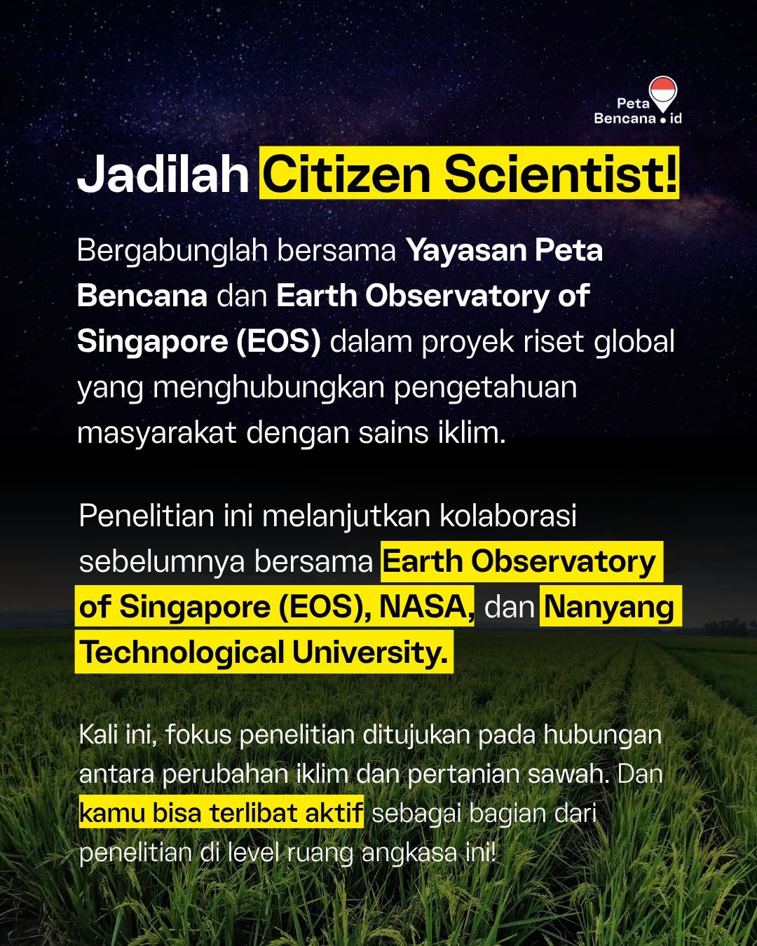 Galeri aktivitas OPEN CALL: CITIZEN SCIENTIST 🌾🌍 ke-3