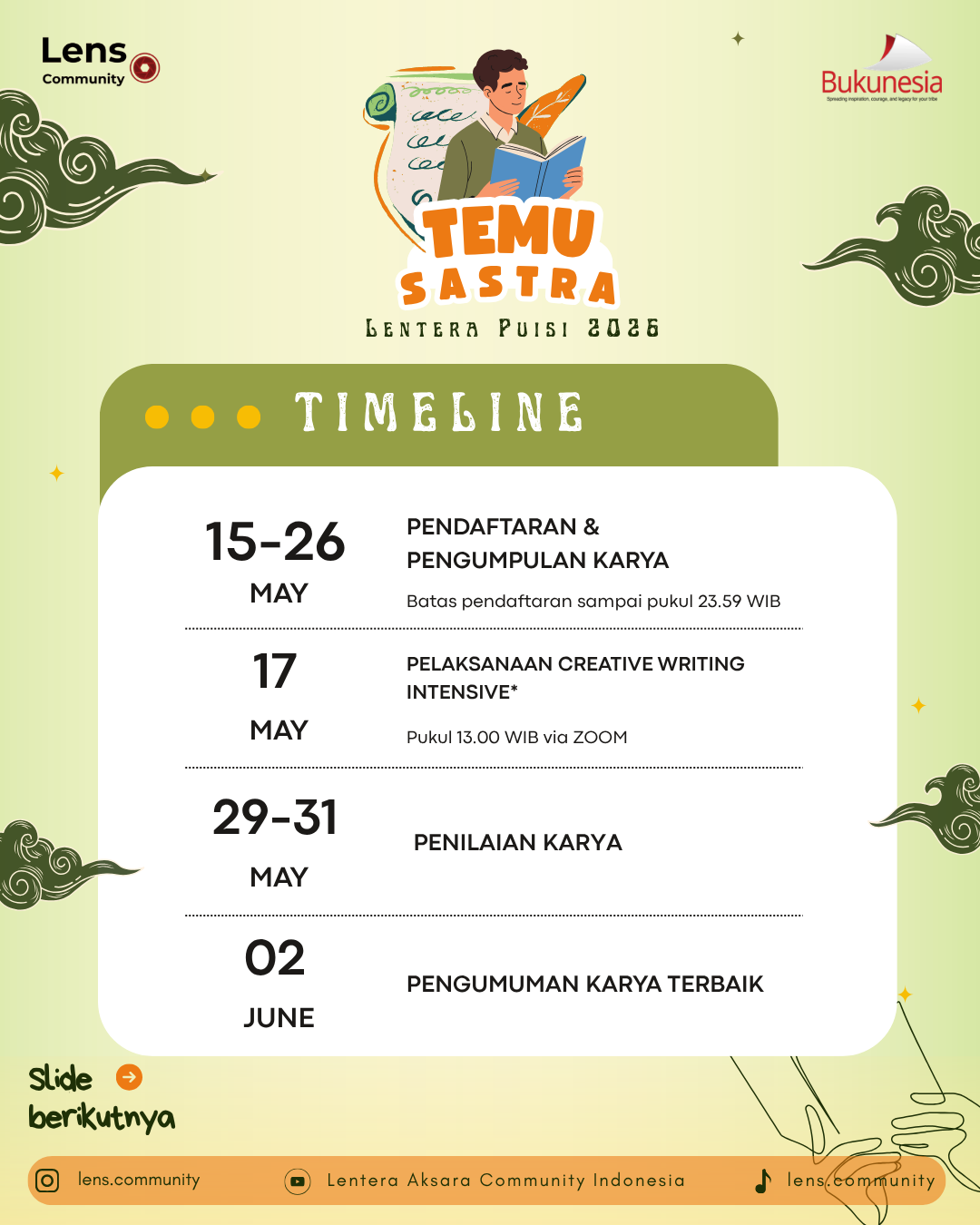 Galeri aktivitas EXTENDED TEMU SASTRA: LENTERA PUISI 2026 ke-4