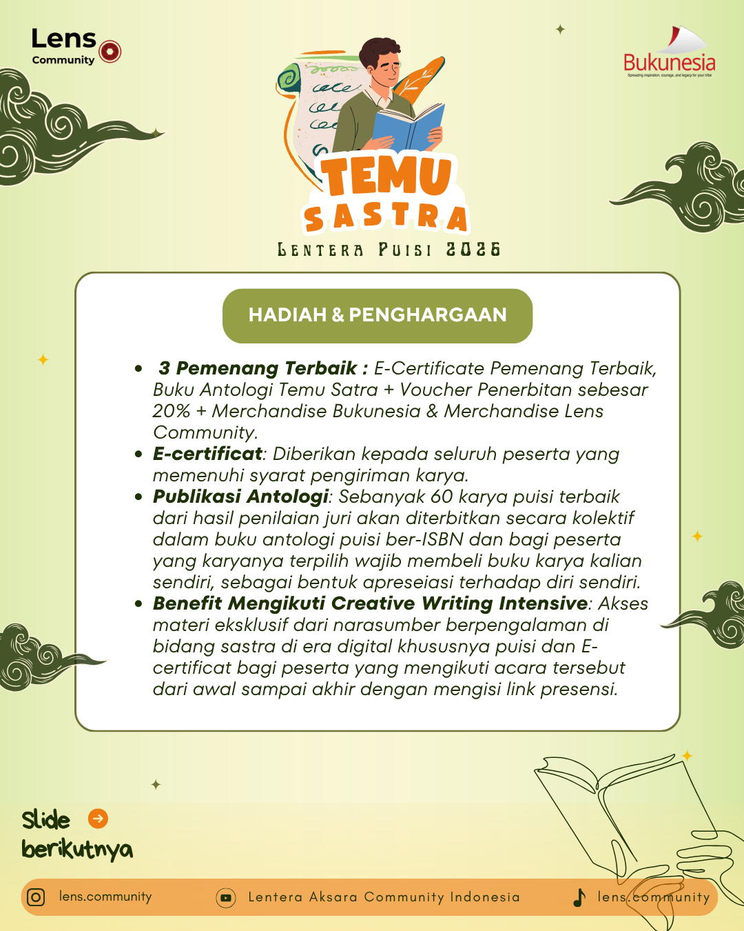Galeri aktivitas EXTENDED TEMU SASTRA: LENTERA PUISI 2026 ke-5