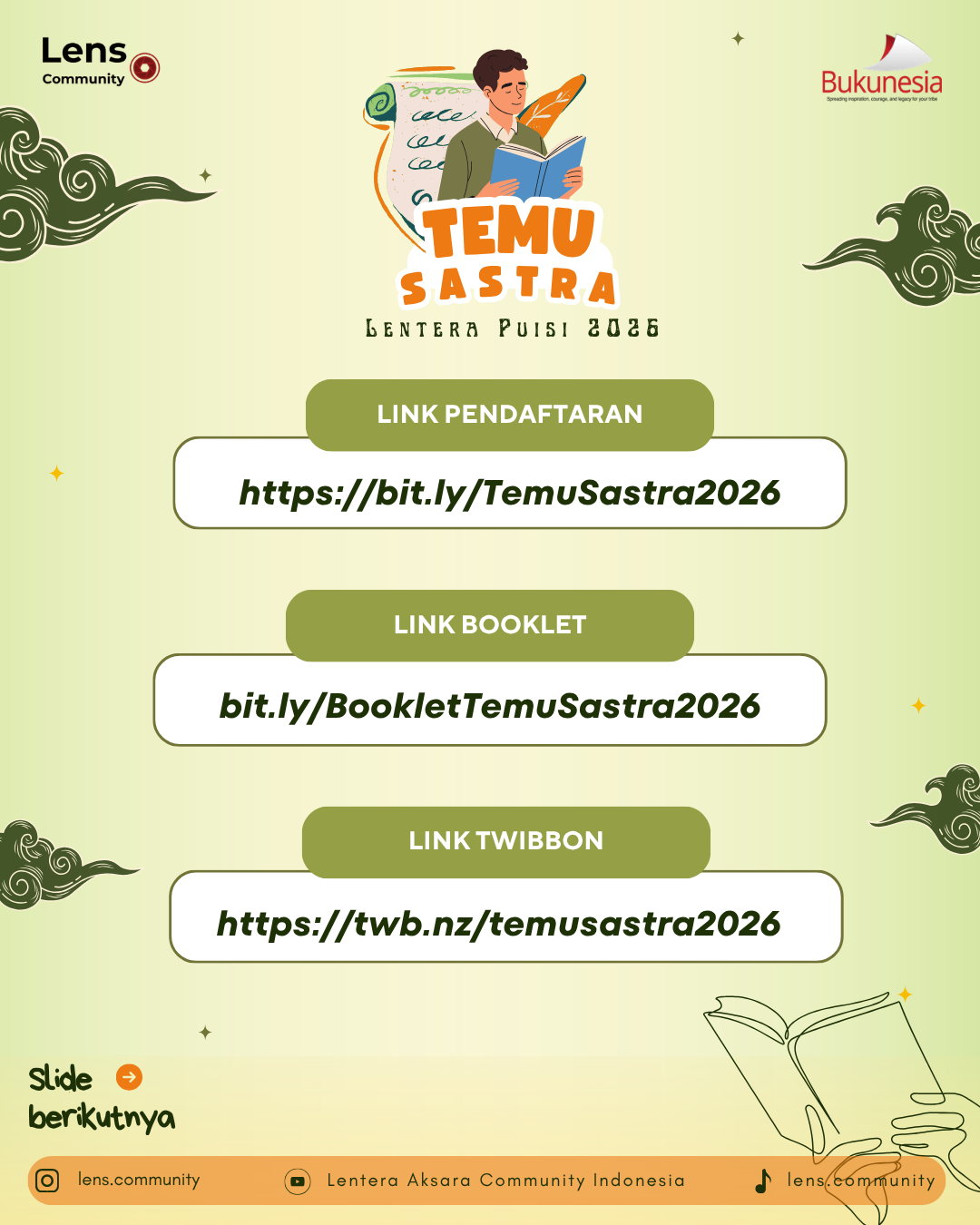 Galeri aktivitas EXTENDED TEMU SASTRA: LENTERA PUISI 2026 ke-6