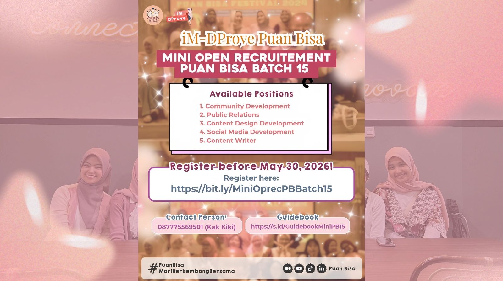 MINI OPEN RECRUITMENT PUAN BISA BATCH 15